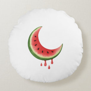 Almofada Redonda Melancia Crescente - Ilustração da Fruta da fatia