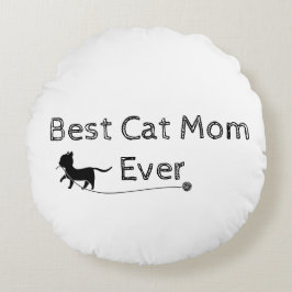 Almofada Redonda Melhor Cat Mãe Moderna e Simples