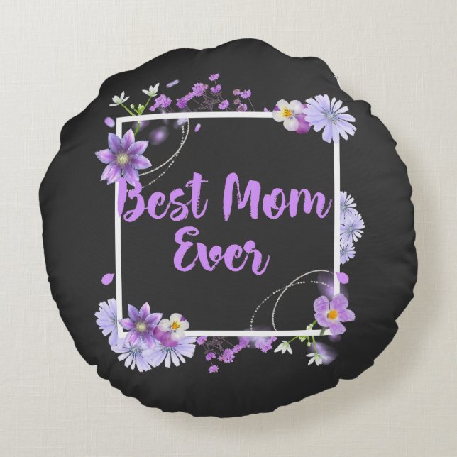 Almofada Redonda Melhor Mãe Nunca (Verso)