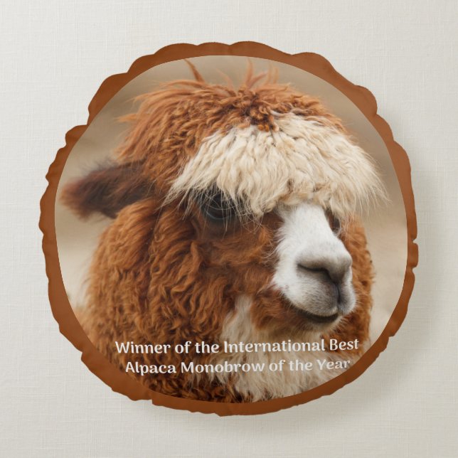 Almofada Redonda Melhor Sobrancelha Unida de Alpaca (Frente)