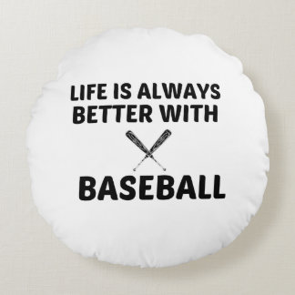 ALMOFADA REDONDA MELHOR VIDA COM ESPORTE BASEBALL