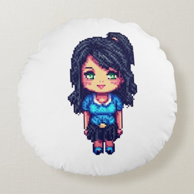 Almofada Redonda Menina bonita (Frente)