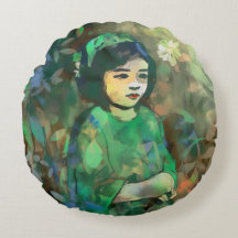 Menina em vestida verde