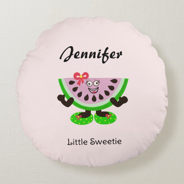 Almofada Redonda Menina Melon (Frente)