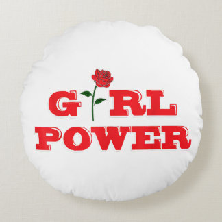 Almofada Redonda Menina Power T-Shirt - Mulheres Espetaculares Femi