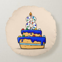 Menino Aniversário de 8 anos, 8 no Bolo Azul Doce