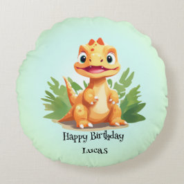 Almofada Redonda Meninos da Festa de aniversário do zoológico selva