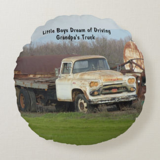 Almofada Redonda Meninos sonhando em dirigir o Travesseiro de camin