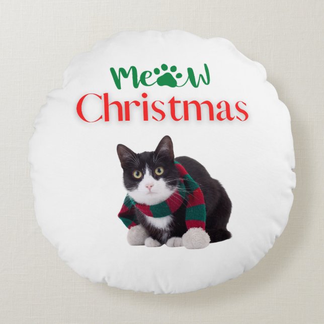 ALMOFADA REDONDA MEOT CHRISTMAS CAT (Frente)