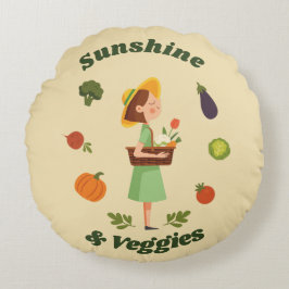 Almofada Redonda Mercado Personalizado dos Agricultores Sunshine e 