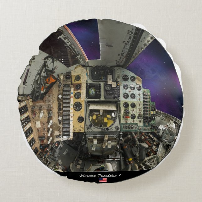 Almofada Redonda Mercury 7 cabin (Frente)