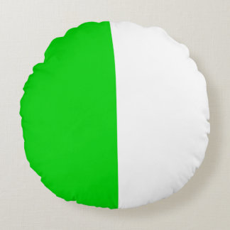 Almofada Redonda Metade do Tom Branco Verde com Duas Cores