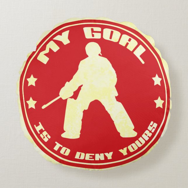 Almofada Redonda Meu objetivo, Travesseiro redondo de goleiro de hó (Frente)