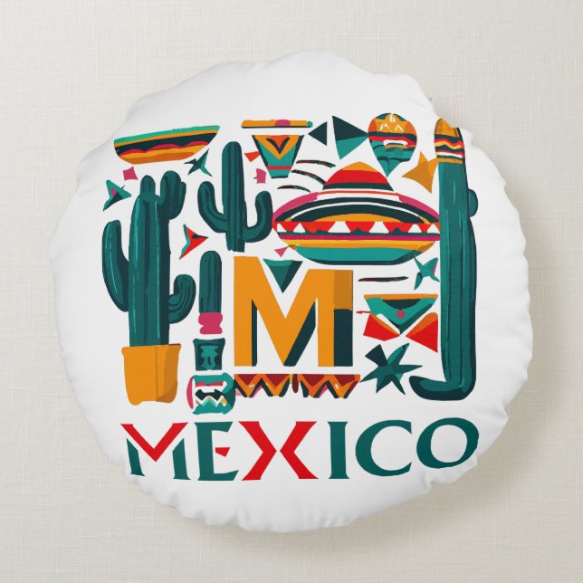 ALMOFADA REDONDA MÉXICO (Verso)