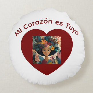 Almofada Redonda Mi Corazón es Tuyo Cojín