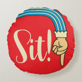 Almofada Redonda Mid- Century Jazzy Pointing Hand/Finger Manicule