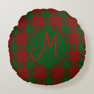 Almofada Redonda Middleton Tartan Monograma