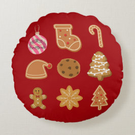 Almofada Redonda Mikitiez gingerbread christmascookiesandmilk santa