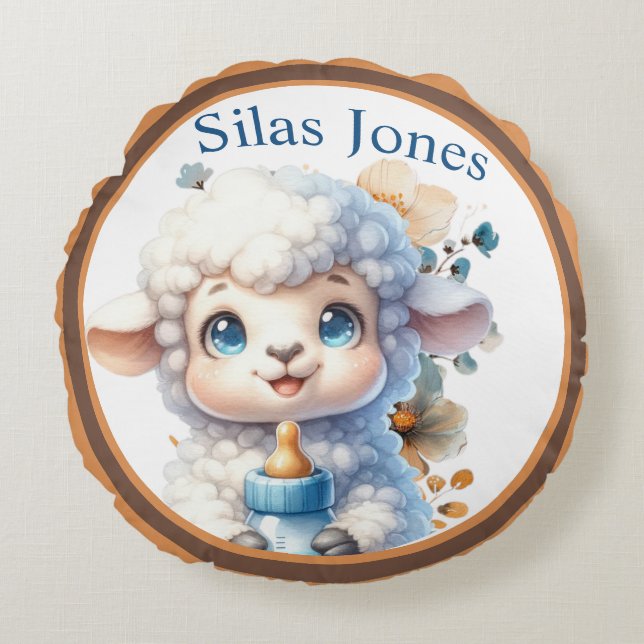 Almofada Redonda Minha Pequena Lambe (Frente)