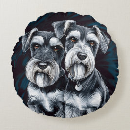 Almofada Redonda Miniatura Schnauzer Pals
