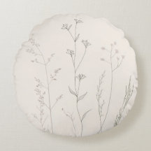 Minimal Botanical Pillow – Soft Spring Wildflower 