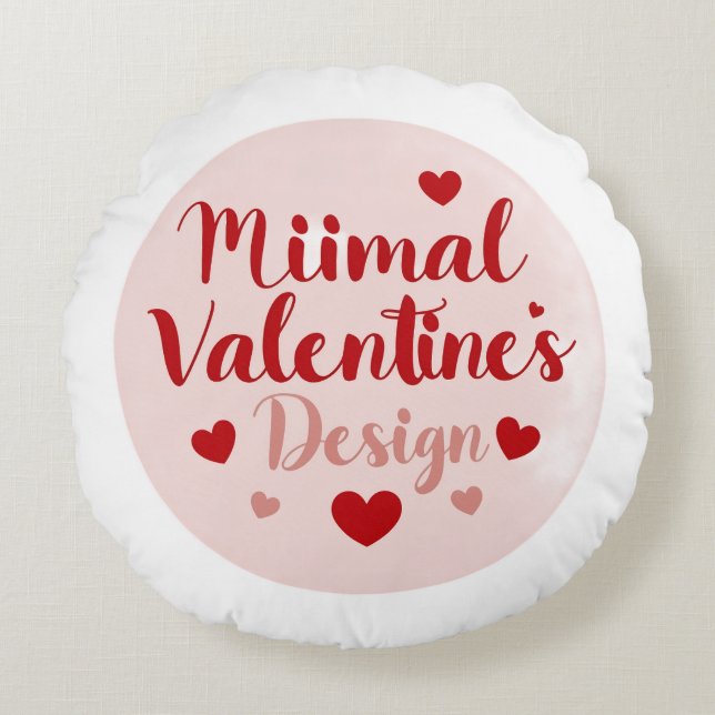 Almofada Redonda Minimal Valentine’s Day Love Typography Design | R (Frente)