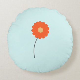 Almofada Redonda Minimalista de Flor Retro