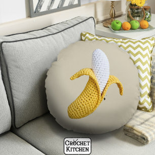 Almofada Redonda Mínimo Moderno da Crochet Crochet Banana