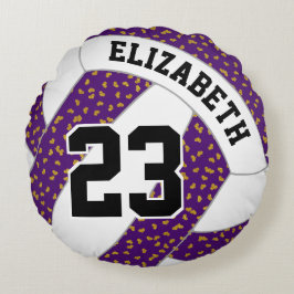 Almofada Redonda minúscula gliteria corações de vôlei feminino QUAL