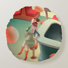 Almofada Redonda Miss Meow - Bar Noturno