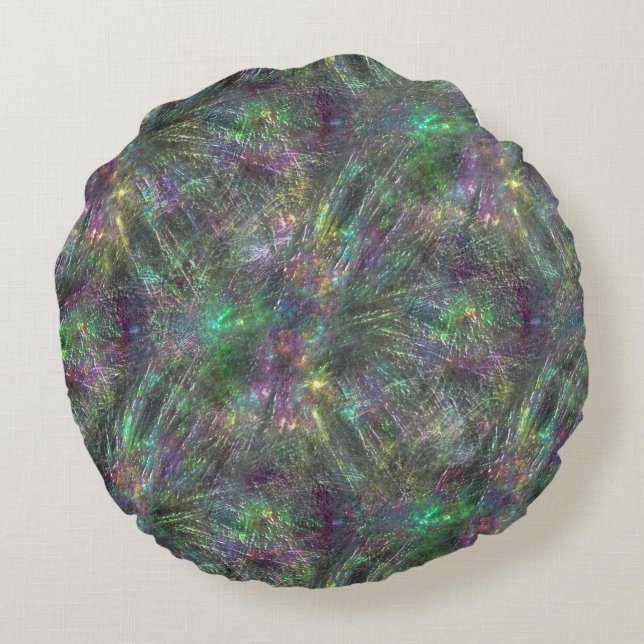 Almofada Redonda Mistura de arranhões texturizados, graina e brilho (Verso)