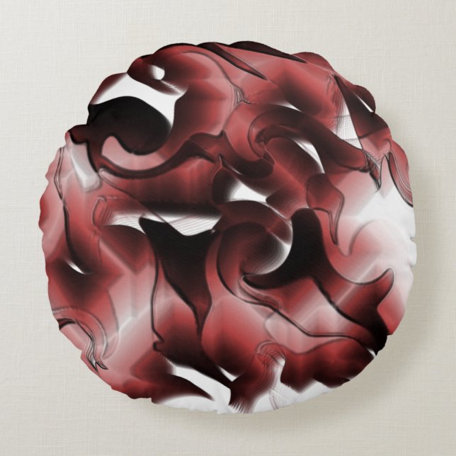 Almofada Redonda Mistura de nevoeiro acastanhado e mal esculpida (Frente)