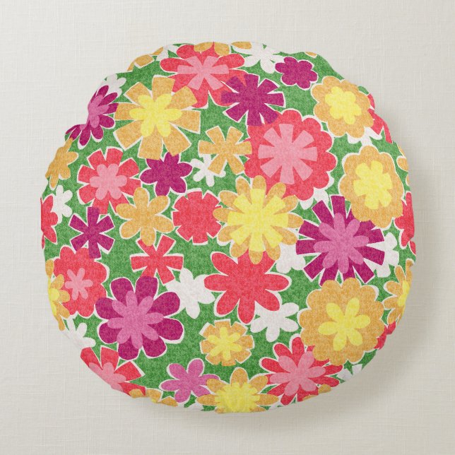 Almofada Redonda Mistura Floral (Frente)