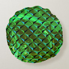 Almofada Redonda Misturar curvas ou ondulações 3D e verdes