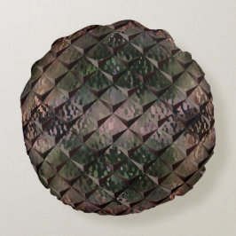 Almofada Redonda Misturar quadrados 3D com vidro martelado de fundo