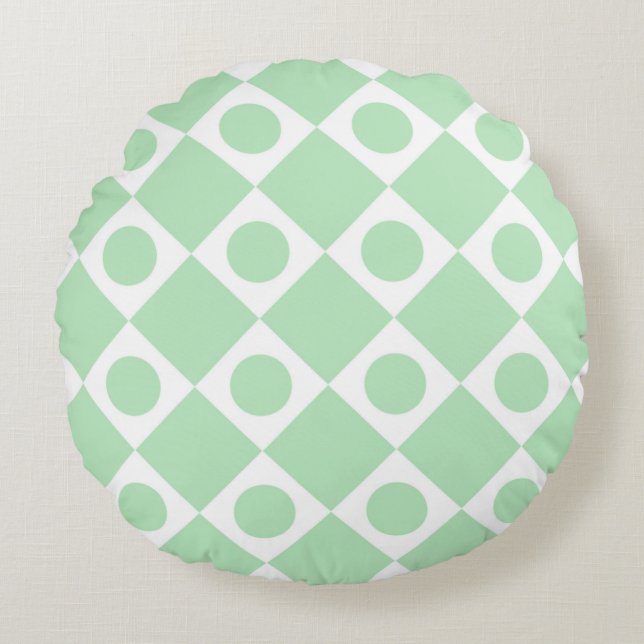 Almofada Redonda Mod Retro 60's Mint (Frente)