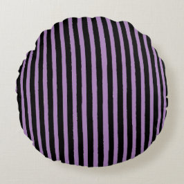 Almofada Redonda Modern, Black Purple Stripes
