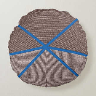Almofada Redonda Modern Blue and Brown Geometric Round Pillow 