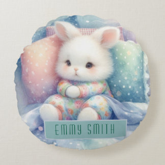 Almofada Redonda Modern Cute Pastel Bunny