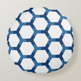 Almofada Redonda Modern Geometric Hexagon Pattern