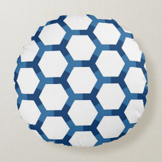 Almofada Redonda Modern Geometric Hexagon Pattern
