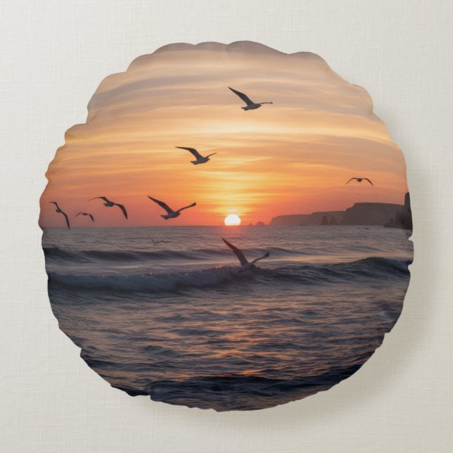 Almofada Redonda  |Modern Round Throw Pillow | Designer KazooStudio (Frente)