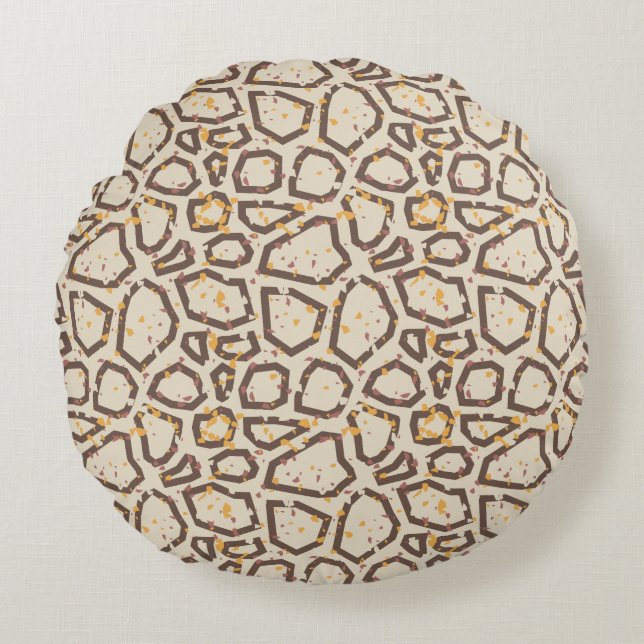 Almofada Redonda Modern Terrazzo Pattern (Frente)