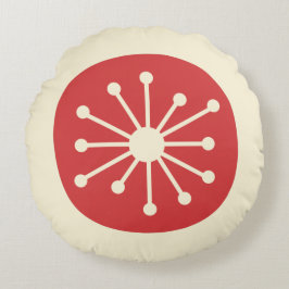 Almofada Redonda Moderna Idade Atômica do Meio-Século Curto Retromi