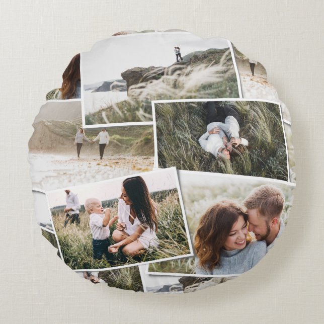 Almofada Redonda Moderno mínimo 5 fotos elegante simples (Frente)