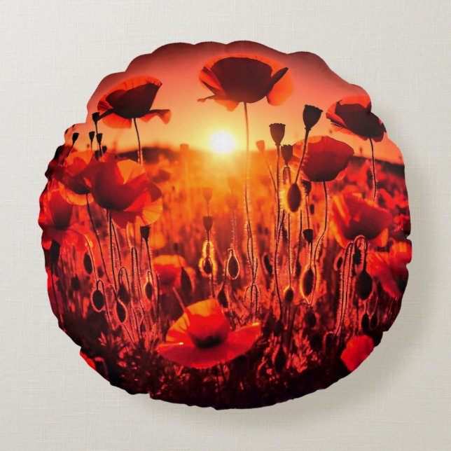 Almofada Redonda Mohn im Gegenlicht (Frente)