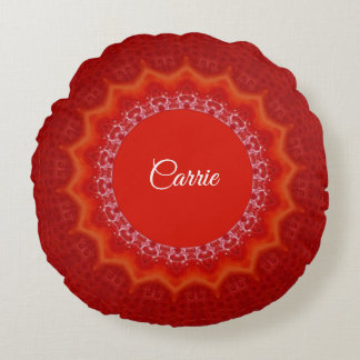 Almofada Redonda Molde de Gelatina Vermelho de Morango Monogramado
