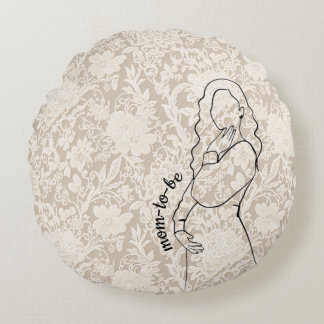 Almofada Redonda Mom-to-be Faux Lace