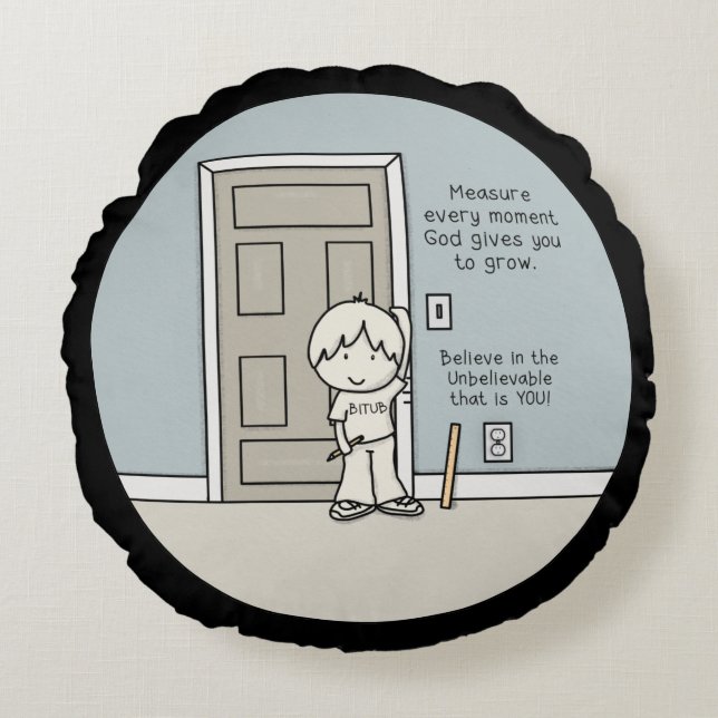 Almofada Redonda Momentos mensuráveis (Frente)