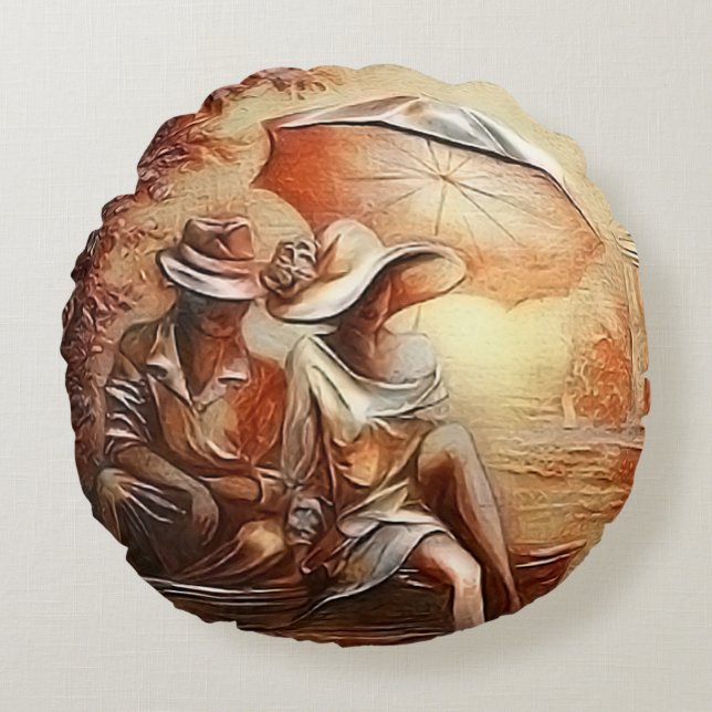 Almofada Redonda Momentos Românticos (Frente)